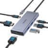 slomart Melelink USB C Hub Dual HDMI - Adapter za 2 monitora, 4K@60Hz, 3xUSB, PD 100W, za MacBook, Dell, HP, Lenovo, Surface