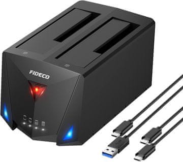 slomart FIDECO priključna stanica za HDD/SSD | USB 3.2 Gen1 | 2.5/3.5" SATA | Type-C | Kloniranje bez PC-a | UASP | B09X9WN96L