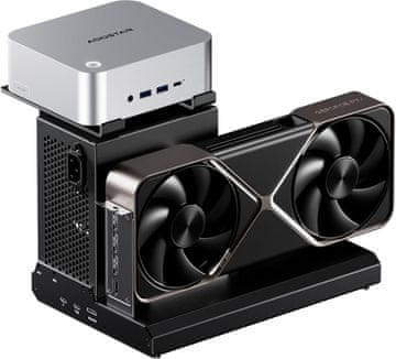 slomart AOOSTAR EG02 eGPU priključna stanica: OCuLink & Thunderbolt 5 (80Gbps), vanjska GPU, PCIe4.0x4, 150W, ATX/SFX, za Mini-PC/laptop/GPU