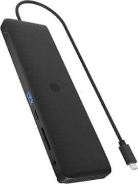 slomart ICY Box USB-C priključna stanica (11-u-1) za 3 monitora: 2x HDMI, 1x DP, 4K 60Hz, 4x USB 3.0, 100W PD, Gigabit, čitač kartica. IB-DK2116-C