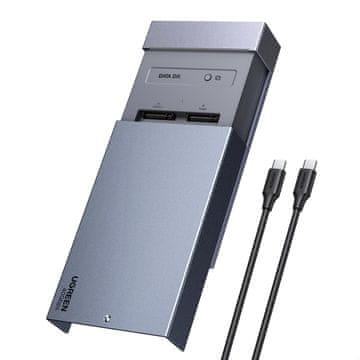 slomart UGREEN 40Gbps priključna stanica za tvrdi disk, USB4 Dual Bay NVMe s ventilatorom, M.2 NVMe SSD kućište, kloniranje bez povezivanja, RAID.