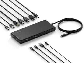 slomart Kensington SD4842P USB-C priključna stanica - Trostruki video, HD (1080p @ 120Hz), 100W, 5x USB, reciklirano. K32810EU