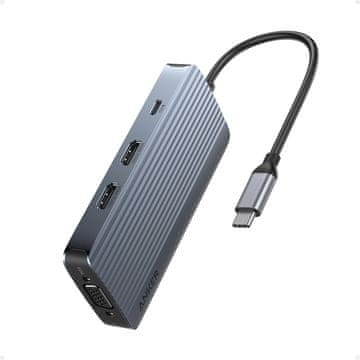 slomart Anker 8-u-1 USB-C Hub - Trostruki zaslon, 2 HDMI i VGA, 5Gbps prijenos. USB-C priključna stanica za MacBook, Dell, iPad Pro i više.