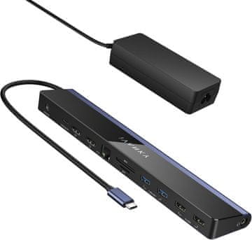 slomart iVANKY 12-u-1 USB C priključna stanica za laptop - 100W, 4K@60Hz za dva monitora, za Windows, Lenovo, Dell, HP, ASUS, Surface