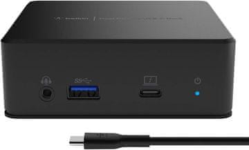 slomart Belkin USB-C priključna stanica za 2 zaslona, 85W, HDMI, USB-A, USB-C, Gigabit Ethernet, 135W napajanje, audio, USB-hub za MacBook, Chromebook, Windows