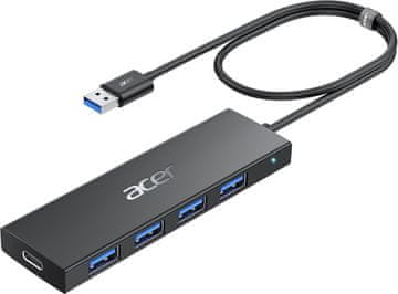 slomart Acer USB 3.0 Hub s USB-C napajanjem - 4 porta, Ultra Slim, Tip-A razdjelnik za PC, laptop, MacBook, iMac, Surface, macOS, Windows, Linux - 60cm