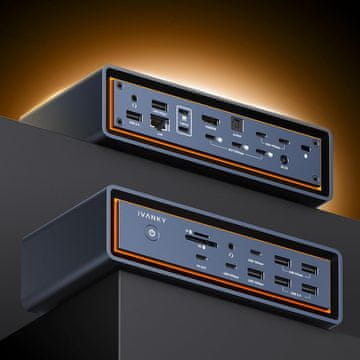 slomart iVANKY FusionDock Max 2 za Thunderbolt 5 - Trostruki 6K@60Hz monitor, 140W PD, 120Gbps. Mac M1/M2/M3/M4 priključna stanica s 2*HDMI, USB, 2,5GbE, SD/TF.