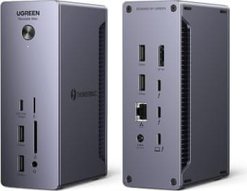 slomart UGREEN Revodok Max 213 - Thunderbolt 4 priključna stanica 13-u-1 (4K@60Hz/8K), 90W punjenje, 2.5Gbps Ethernet, microSD/SD, Aux.