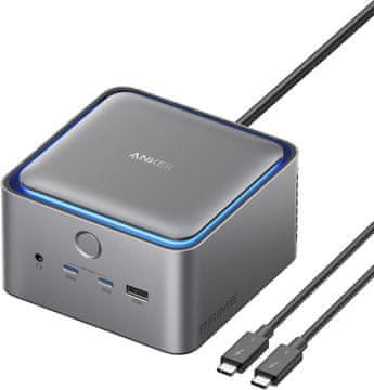 slomart Anker Prime TB5 priključna stanica: 14-portna, Thunderbolt 5, 140W punjenje, do 120 Gbit/s, LED, hlađenje, 8K zaslon za TB5/4 laptop