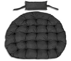 AIO FACTORY Vrtna blazina 120 cm iza visećeg stola, štorkljino gnezdo, vodootporna, crna