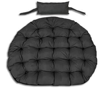 AIO FACTORY Vrtna blazina 120 cm iza visećeg stola, štorkljino gnezdo, vodootporna, crna