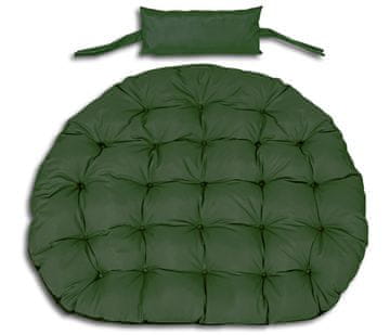 AIO FACTORY Vrtna blazina 120 cm iza viseči stola, štorkljino gnezdo, vodootporna, zelena