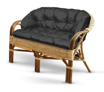 AIO FACTORY Vrtna blazina 190x40 cm po kavču, klop, vodonepropusna, crna