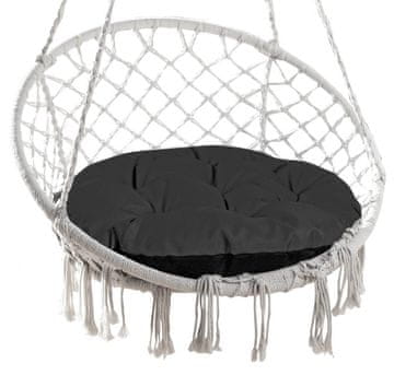 AIO FACTORY Vrtna blazina 65 cm po viseči stolu, štorkljino gnezdo, vodootporna, crna