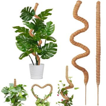 Netscroll Potpora za biljke od kokosovih vlakana, fleksibilna, 120 cm, smeđa, UniquePlant.