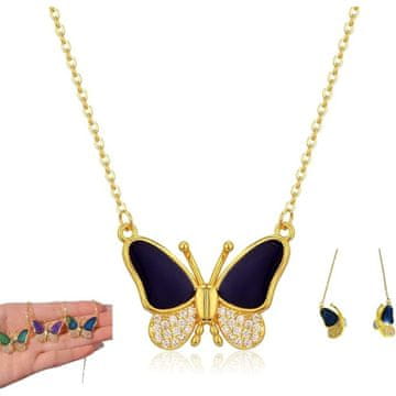 FRILLA® Ogrlica leptir koji mijenja boju, temperaturni privjesak, titanski čelik, podesiva duljina | FLUTTERX