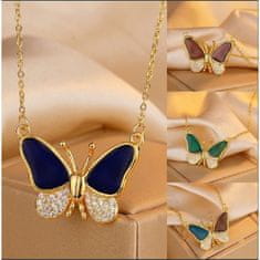 FRILLA® Ogrlica leptir koji mijenja boju, temperaturni privjesak, titanski čelik, podesiva duljina | FLUTTERX