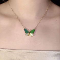 FRILLA® Ogrlica leptir koji mijenja boju, temperaturni privjesak, titanski čelik, podesiva duljina | FLUTTERX