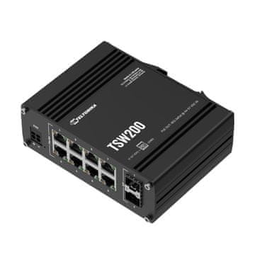 Teltonika Giga preklopnik 8-portni 8x PoE 2xSFP 240W DIN Mini TSW200