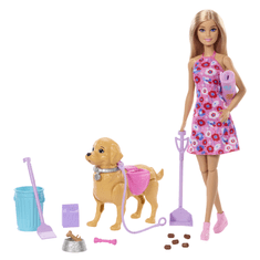 Mattel Barbie Family & Friends šetnja sa psićem komplet lutka i psić, Malibu