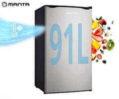 Manta MM520PS hladnjak sa zamrzivačem, pod pult, 91L, srebrnocrni