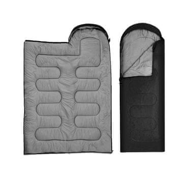 Bass Polska Vreća za spavanje s kapuljačom, putna deka 2 u 1, crna