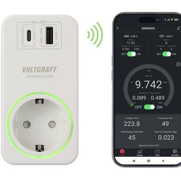 Voltcraft SEM6503 mjerač potrošnje energije s USB mjerenjem i bežičnom utičnicom