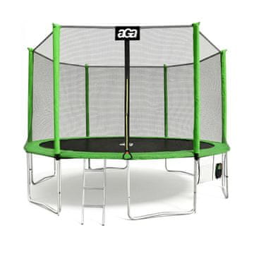 Aga Sport Pro Trampolin 430 cm Svijetlo zelena + zaštitna mreža + ljestve + džep za obuću