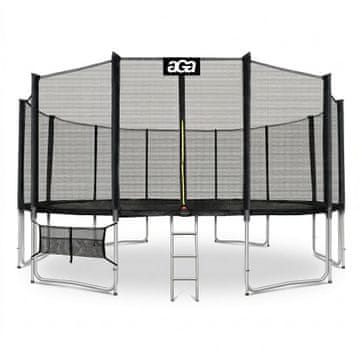 Aga Sport Pro Trampolin 518 cm Crna + zaštitna mreža + ljestve + džep za obuću
