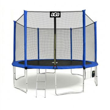 Aga Sport Pro Trampolin 400 cm Plava + zaštitna mreža + ljestve + džep za obuću
