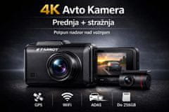 Farrot Car camera V26C 4K Dual (front + rear) GPS WiFi ADAS parking mode HDR G-sensor USB-C p