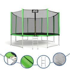 Aga Sport Pro Trampolin 366 cm Svijetlo zelena + zaštitna mreža + ljestve
