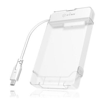 IcyBox IB-AC703-C prozirno kućište za SSD i HDD pogone, 6,35 cm (2,5), USB-C, plastika (IB-AC703-C)