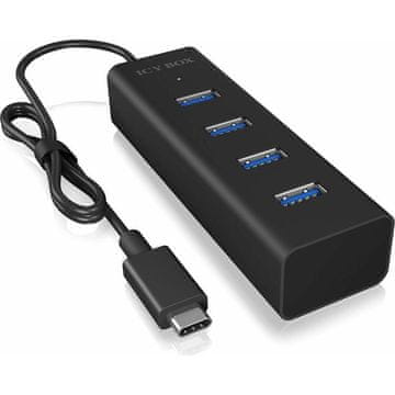 IcyBox IB-HUB1409-C3 4-portni USB-C 3.0 HUB, crni (IB-HUB1409-C3)