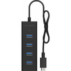 IcyBox IB-HUB1409-C3 4-portni USB-C 3.0 HUB, crni (IB-HUB1409-C3)