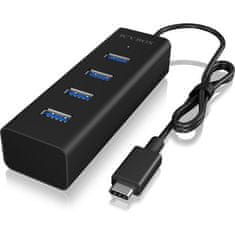 IcyBox IB-HUB1409-C3 4-portni USB-C 3.0 HUB, crni (IB-HUB1409-C3)