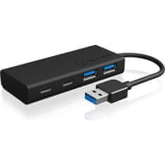 IcyBox IB-HUB1426-U3 4-portni USB Hub, USB-A in USB-C, Crni (IB-HUB1426-U3)