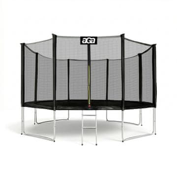 Aga Sport Pro Trampolin 366 cm Crna + zaštitna mreža + ljestve