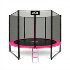 Aga Sport Pro Trampolin 305 cm Ružičasta + zaštitna mreža + ljestve