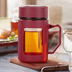 LIVEFY šalica za kavu i čaj Linea 500 ml, crvena