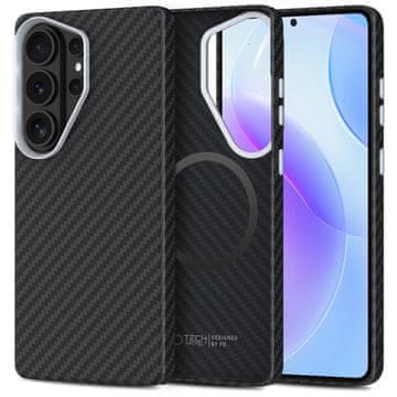 Tech-protect Ion Carbon MagSafe maska za Samsung Galaxy S26 Ultra, crna / srebrna