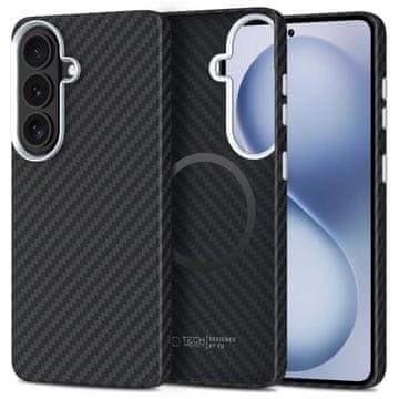 Tech-protect Ion Carbon MagSafe maska za Samsung Galaxy S26, crna / srebrna