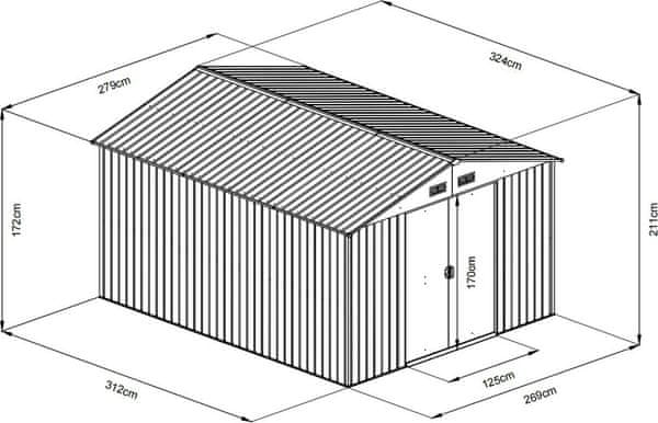 Dimenzije vrtne kućice Fieldmann FZDO 1009
