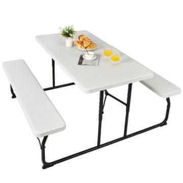 Northix Sklopivi piknik stol s klupama 136cm nosivost 150kg