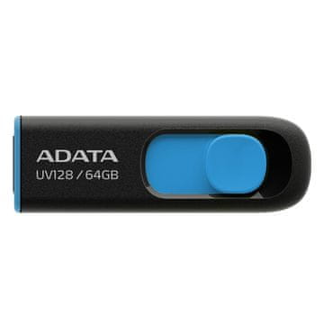 AData UV128 USB flash pogon, 64GB, USB 3.2, crno-plavi (AUV128-256G-RBE)