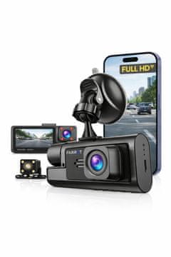 Farrot 3-kanalna auto kamera WiFi Full HD 1080p – prednja, stražnja i unutarnja, noćni način, G-senzor, parking nadzor