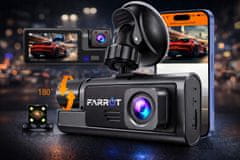 Farrot 3-kanalna auto kamera WiFi Full HD 1080p – prednja, stražnja i unutarnja, noćni način, G-senzor, parking nadzor
