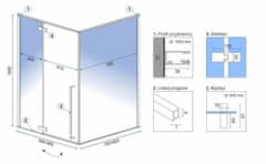 REA Tuš kabina Rea Fargo 100x80 Gold