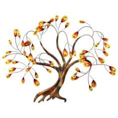 Autronic Zidna dekoracija Metalno drvce, s kruškama, narančasto-smeđe (FA11-508)