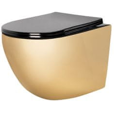 REA Viseća WC ŠKOLJA Carlo Mini Flat Gold/Black